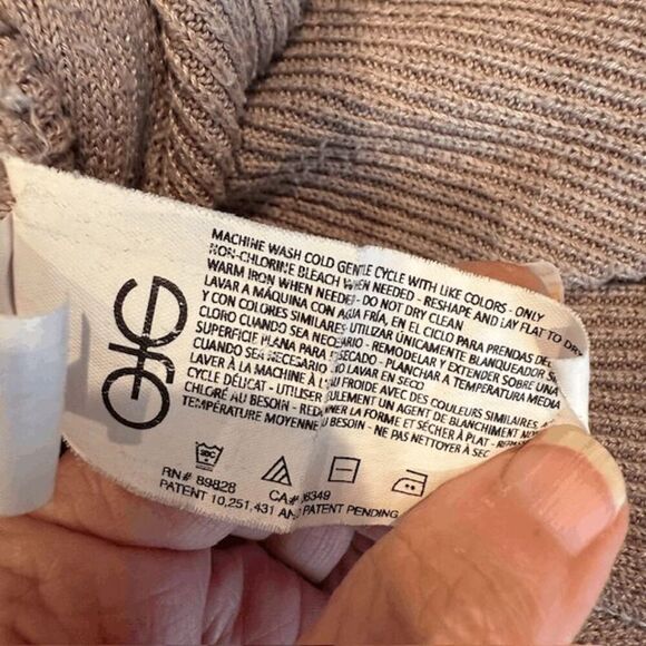 Ella Moss Mauve Ribbed Knit Tunic Sweater V-Neck Long Sleeve Size Medium - Picture 7 of 12